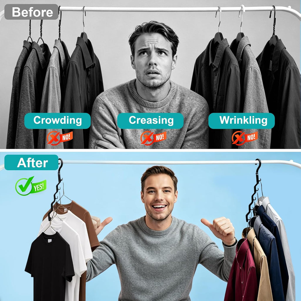 Closet Organizers and Storage,Upgraded Organization and Storage Clothes Hanger,10 Pack College Dorm Room Essentials,Sturdy Space Saving Hangers for Thick Clothe