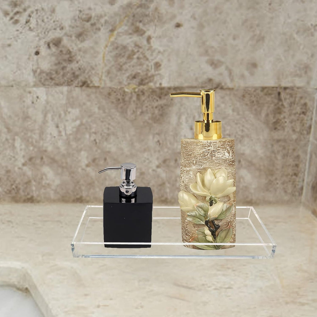 Acrylic Vanity Tray for Organizing, Clear Bathroom Trays for Counter, Desk, Dresser