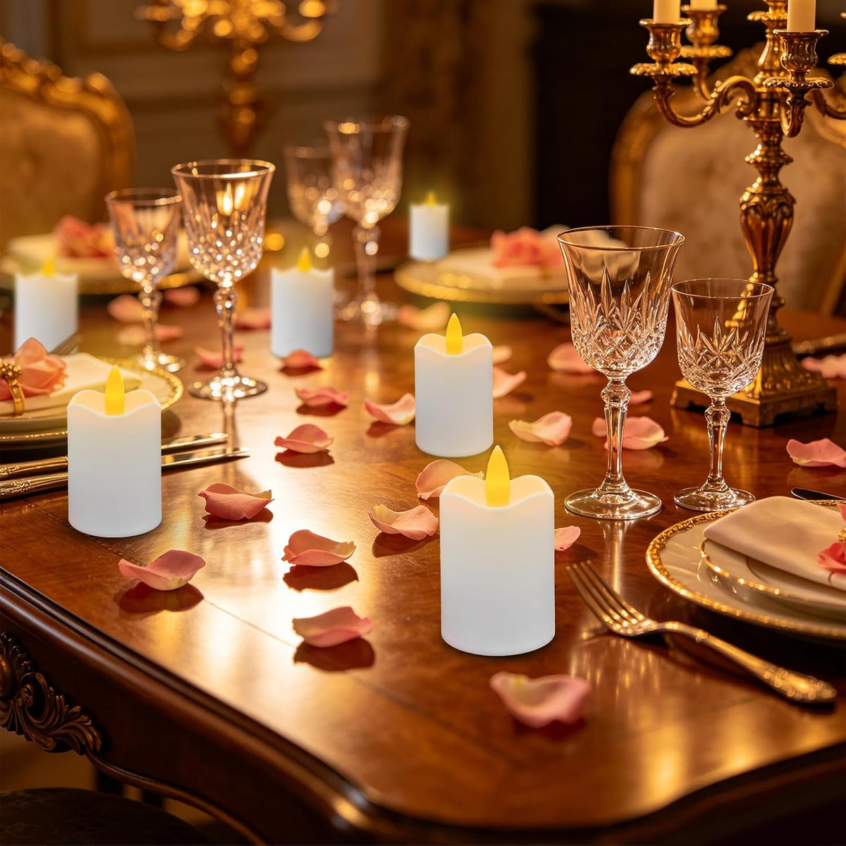 Rechargeable Tea Lights Flameless Candles with Remote & Timer, 6-Pack