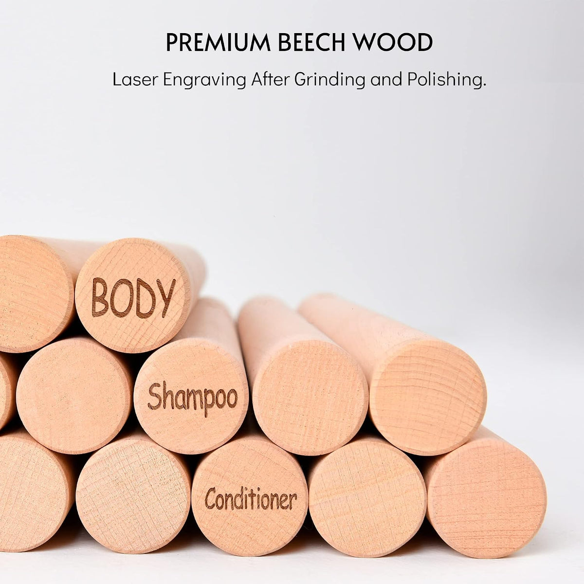 Organize Your Home with 8 Handmade Wooden Labels for Bottles - Dish, Hand, SOAP, Lotion, Shampoo, Conditioner, Body and FACE - Perfect for Soap Dispensers in Your Kitchen and Bathroom, Eulnars