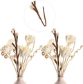 12 Pcs Reed Diffuser Sticks Flowers Reed Set White Wood Flower Aromatic Diffuser for Bathroom Home Bedroom Office Decor Office, Natural Flower
