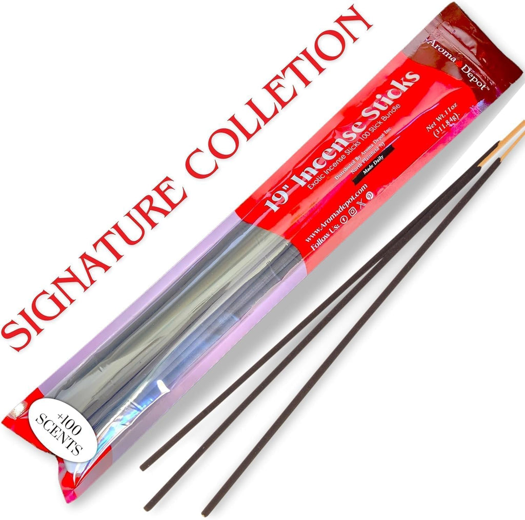 Aroma Depot 19'' Lemon Jumbo Incense Sticks. One Bundle Approx 27 to 30 Sticks, Jumbo 19 inch Long, Natural 19'' Extra Large Incense Sticks. Burns for 3 to 4 Hours Each. Long-Lasting