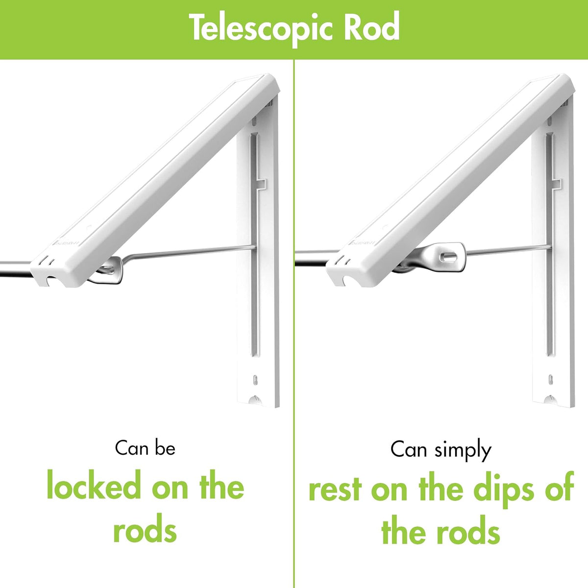 QuikCLOSET Wall Mounted Drying Rack - 36–60" Telescopic & Foldable