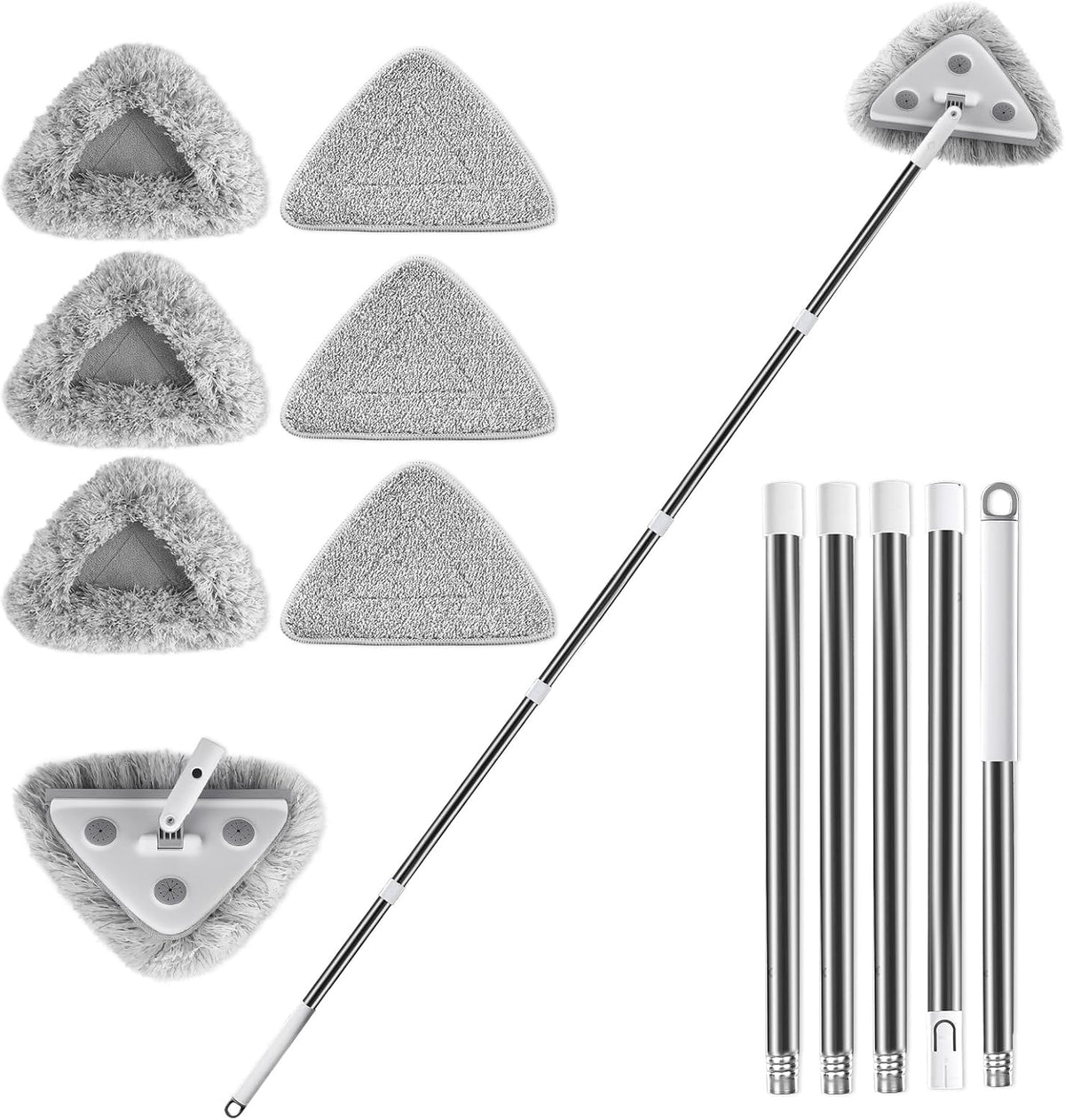 MUEE Window Squeegee with 78" Extension Pole, High Reach Window Cleaner