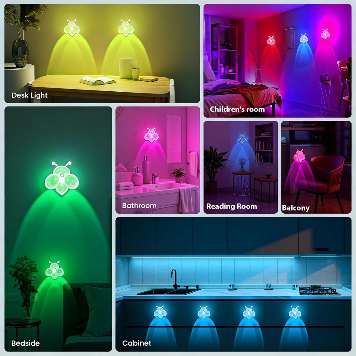 Motion Sensor Stair Lights Indoor - Rechargeable Dimmable RGBW & Warm White Night Light, Magnetic Mount Motion Activated Battery Lamp for Step Hallway Bathroom Cabinet Closet(White, 1 Pack)