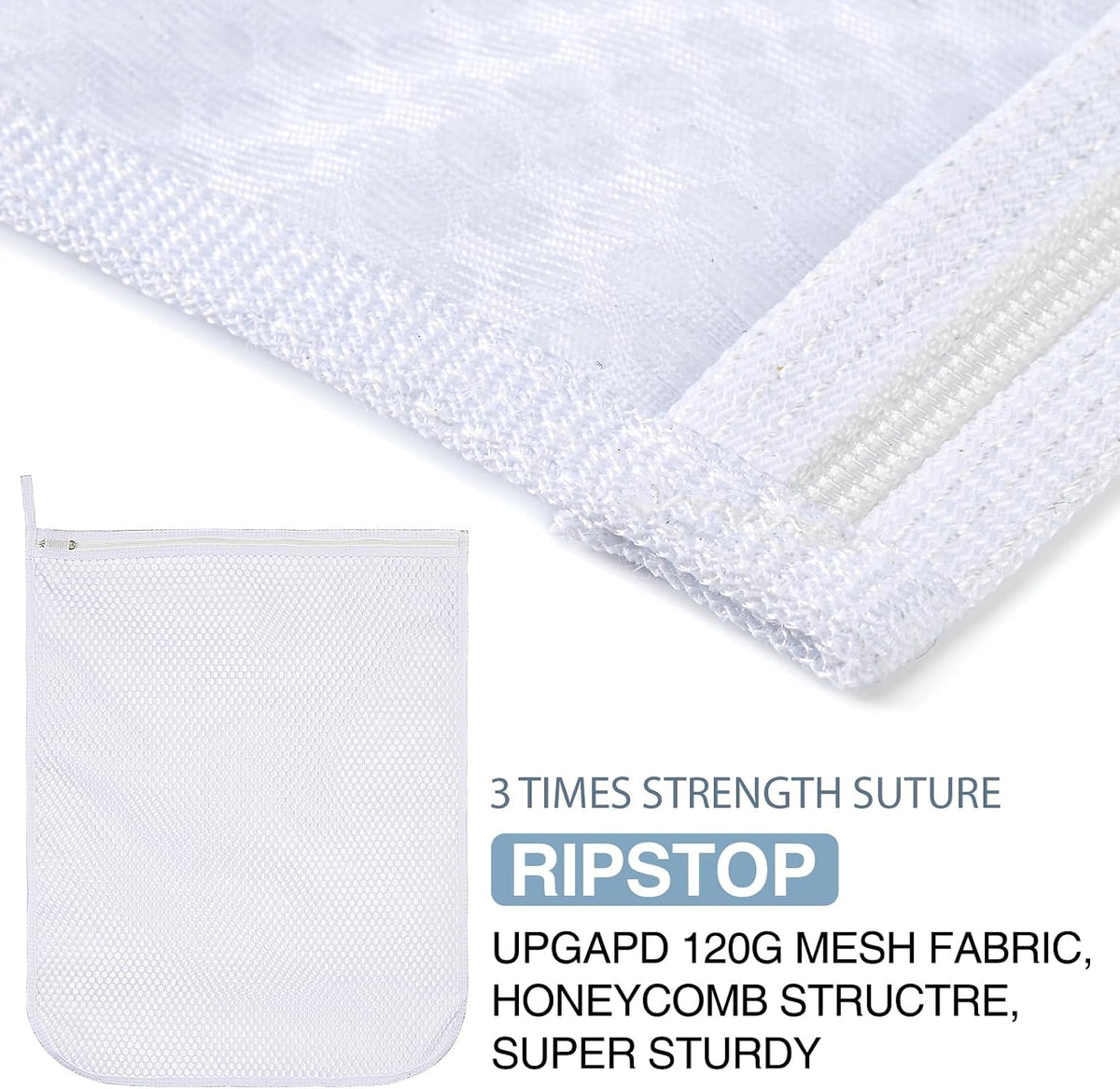3 pcs Durable Honeycomb Mesh Laundry Bags for Delicates 12" x 15" (3 Medium) (Pack of 2)
