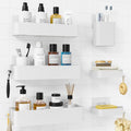 Kitsure Large Shower Caddy - Adhesive 6-Pack Bathroom Shelves, White