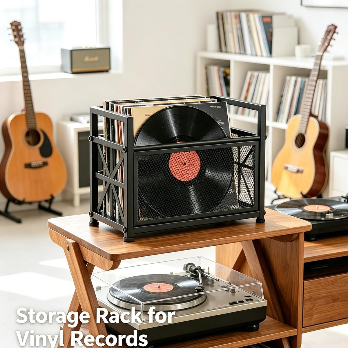 Large Magazine Rack Floor Stand, Metal Black Magazine Holder Floor