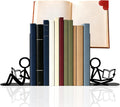 2 Pcs Metal Bookends and Heart Bookmark,Book Ends for Book Shelf,Two Reader
