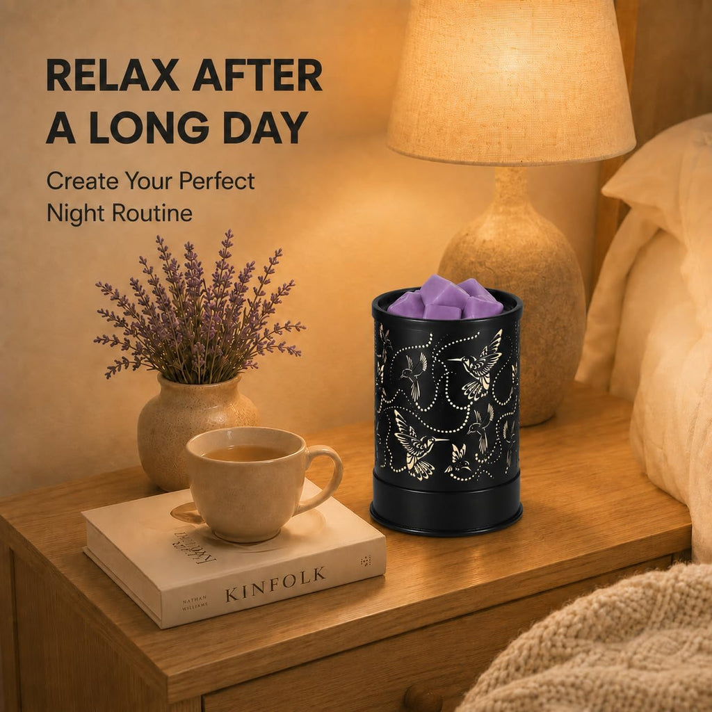 Nawaza Wax Melts Warmer Scented Metal Electric LED Burner Hummingbird Flock