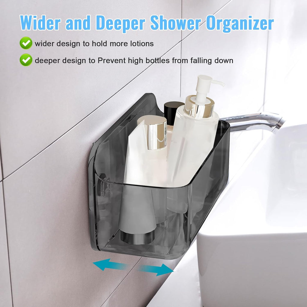 CGBE 2-Pack Cabinet Door Organizer, Self Adhesive Bathroom Shelves, Gray