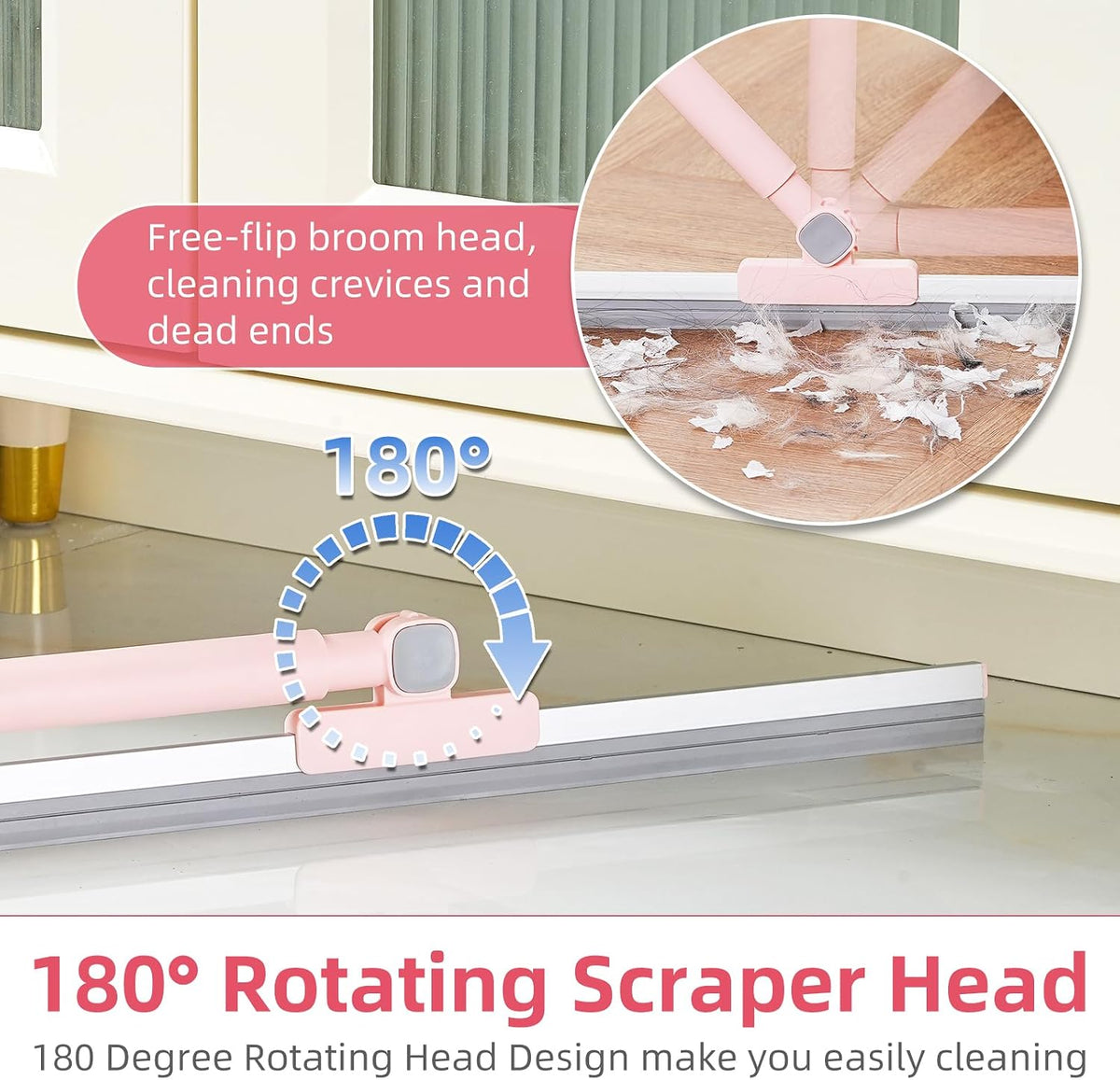 15.8" Floor Squeegee with 52.8-in Handle, Squeegee for Floor