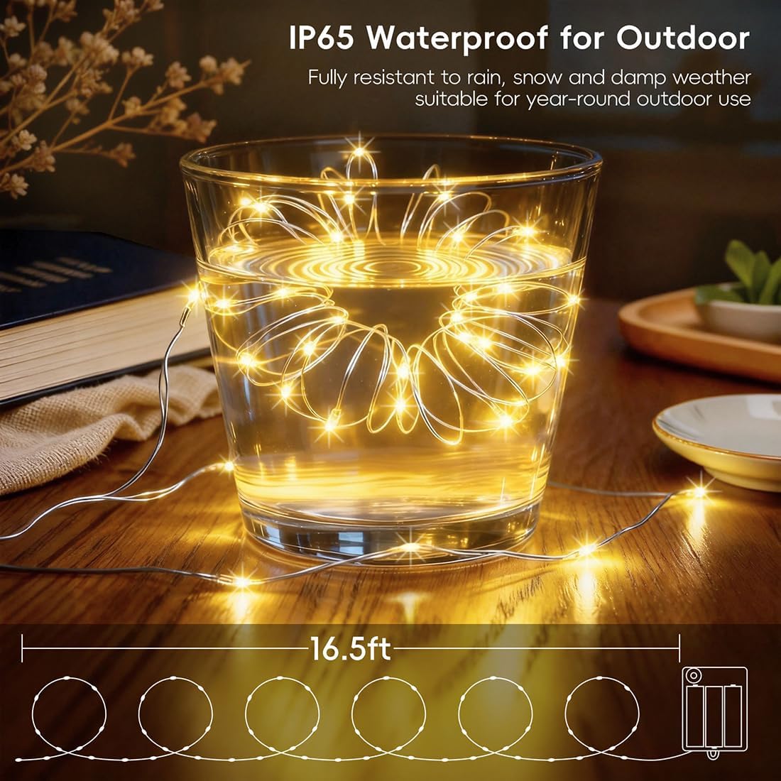 4 Pack Fairy String Lights Battery Operated with Auto Timer