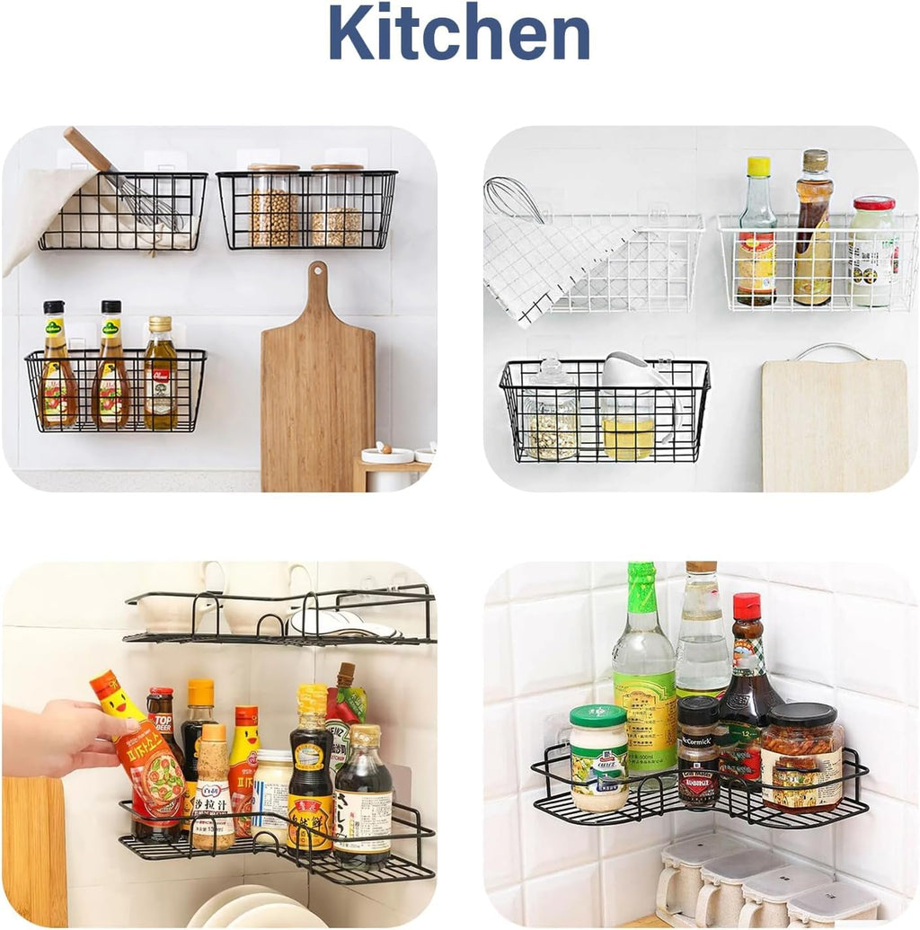 8 Pack Shower Caddy Adhesive Hooks Replacement for Bathroom Shower Caddy