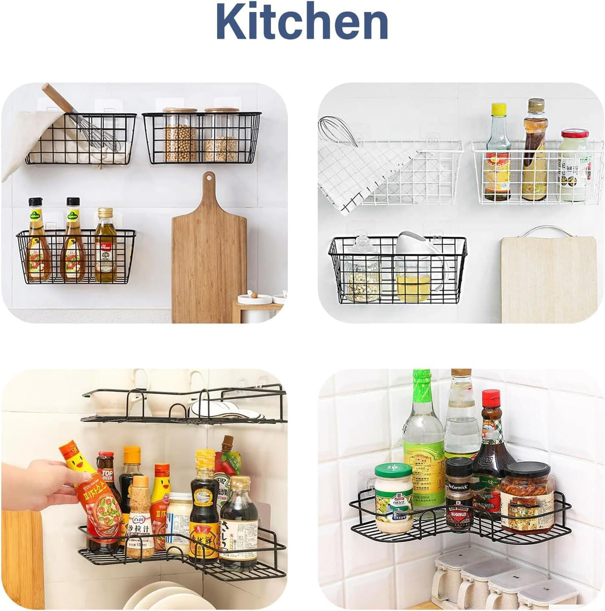 8 Pack Shower Caddy Adhesive Hooks Replacement for Bathroom Shower Caddy