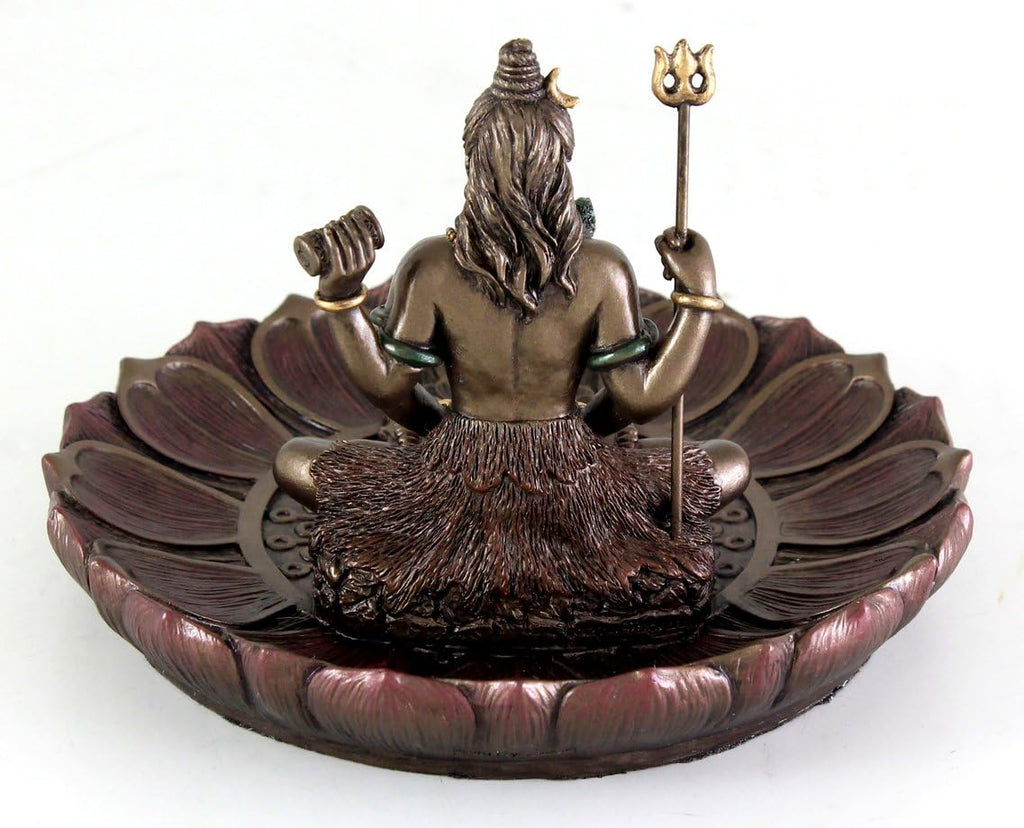 Top Collection Hindu God Shiva in Meditation Round Incense Holder Plate Incense Burner