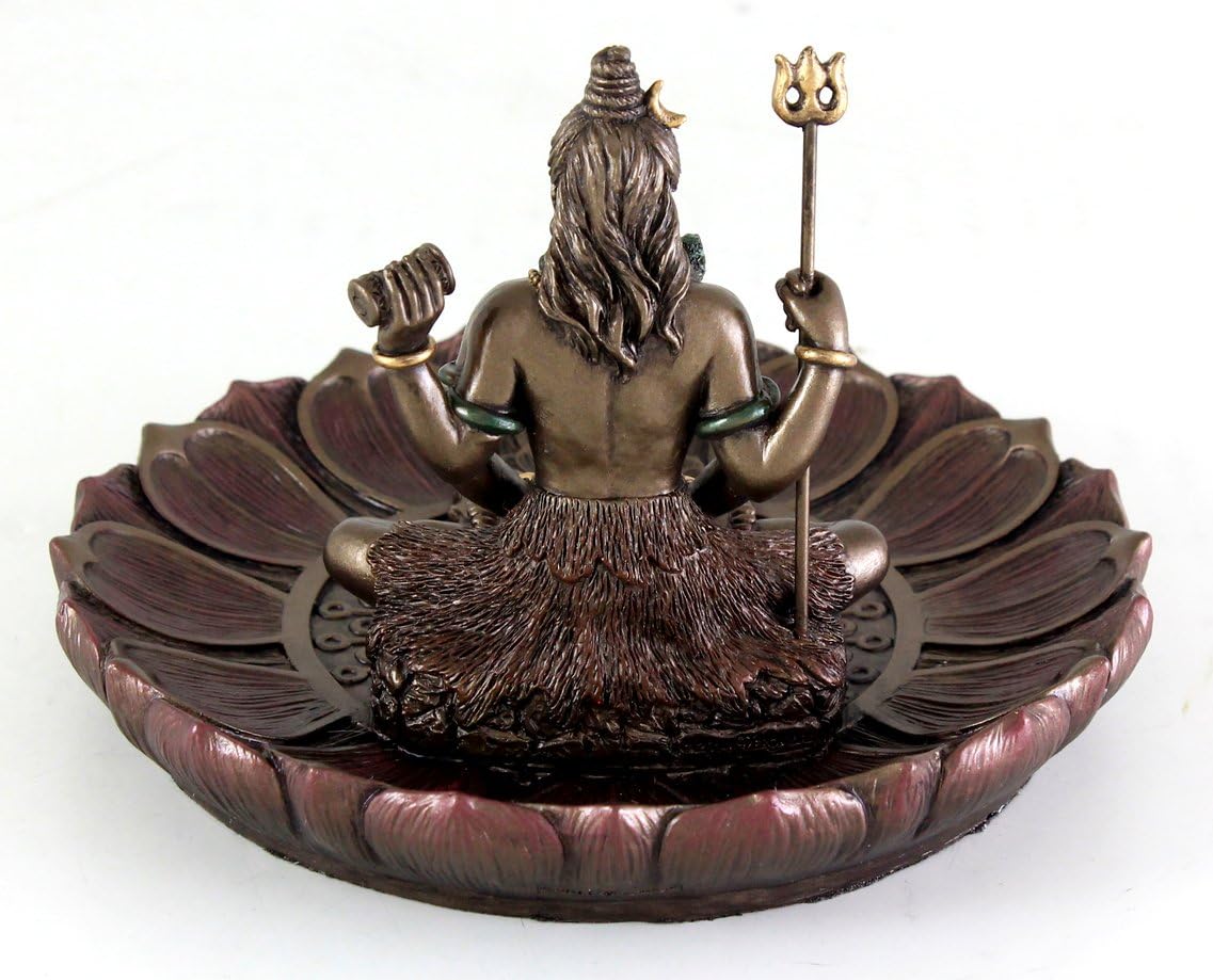 Top Collection Hindu God Shiva in Meditation Round Incense Holder Plate Incense Burner