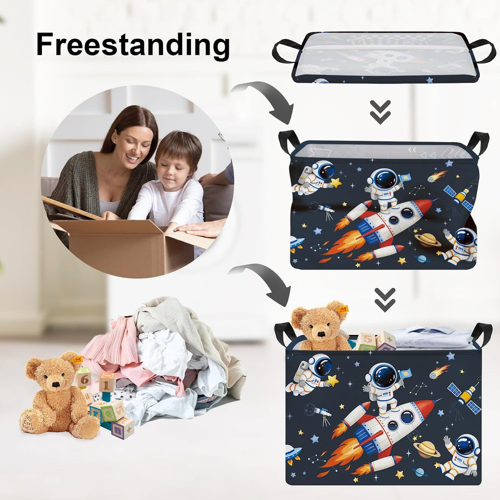 Clastyle Kid Storage Basket Cosmic Space Foldable Laundry Hamper, 36L