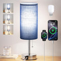 Blue Bedside Table Lamp for Bedroom - Small Nightstand Lamp for Girls