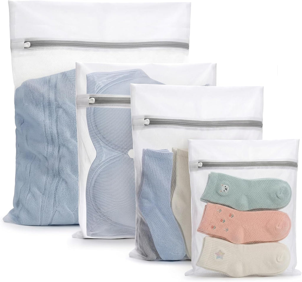 Muchfun 4Pcs Durable Fine Mesh Laundry Bags for Delicates