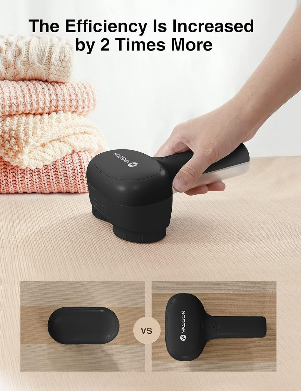 VASSON Fabric Shaver for Clothes and Furniture, Rechargeable Lint Remover