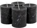 SPAAS Rustic Black Pillar Candles - 2.8" X 3" Unscented - 4 Pack for Home Decor, Halloween, Wedding, Spa, Holidays, Restaurants