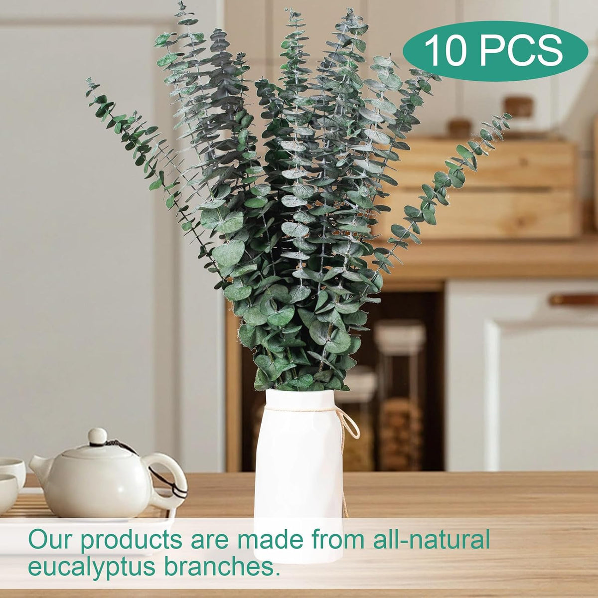 10 Pcs Dried Eucalyptus Stems, 17'' Real Hanging Eucalyptus for Shower