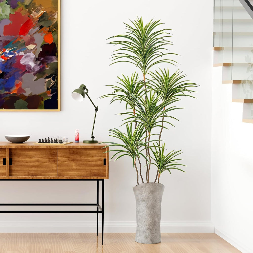 Yepdin Artificial Dracaena Plants Indoor, 5 ft Faux Tropical Floor Plants Indoor, Tall Fake Yucca Silk Tree in Pot, Artificial Trees for Home Office Decor Indoor Outdoor Housewarming Gift