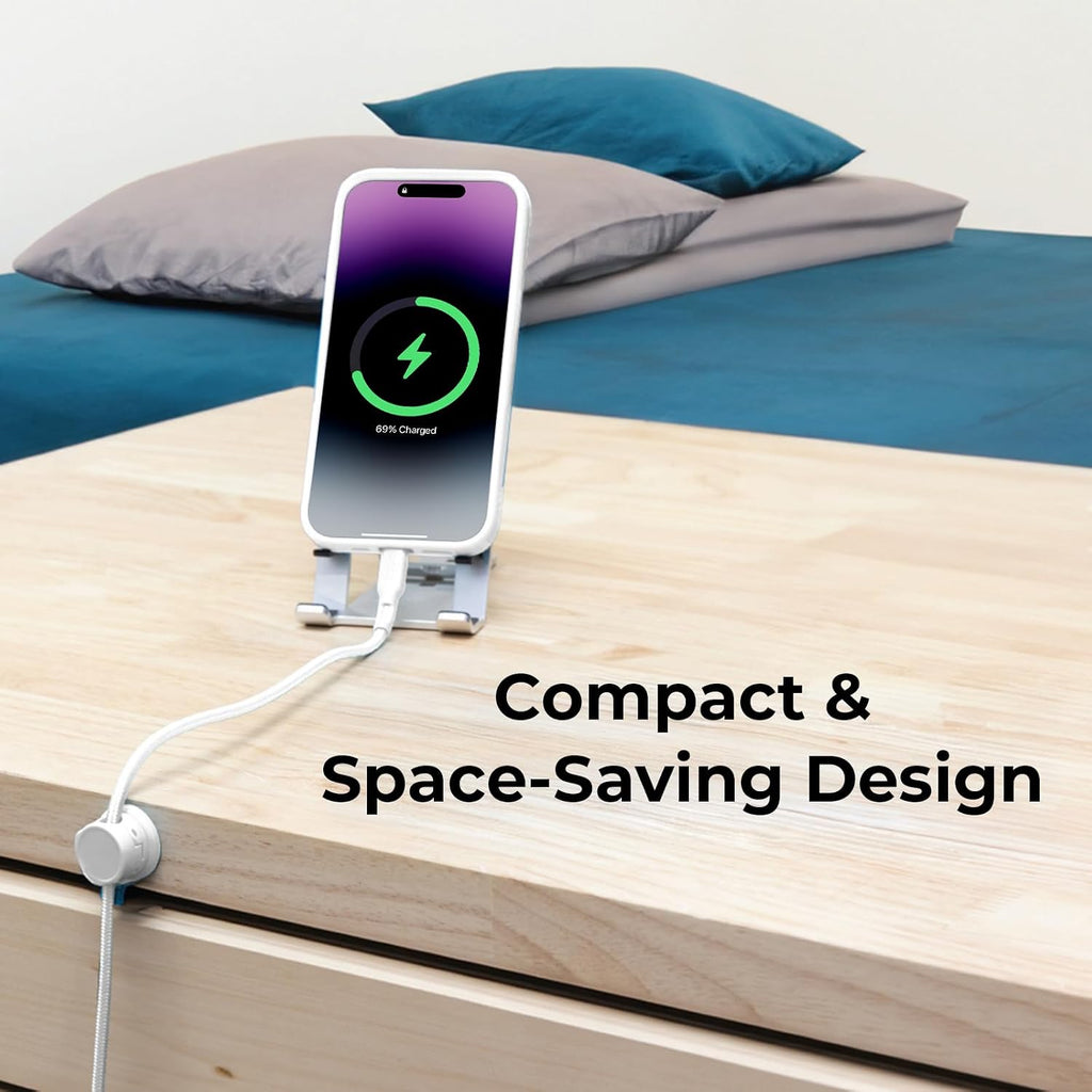 Travel Depot Cable Management Magnetic Snap Organizer, White, 6-Pack, White