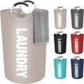 115L Large Laundry Basket, Dirty Clothes Waterproof Laundry Hamper, Khaki