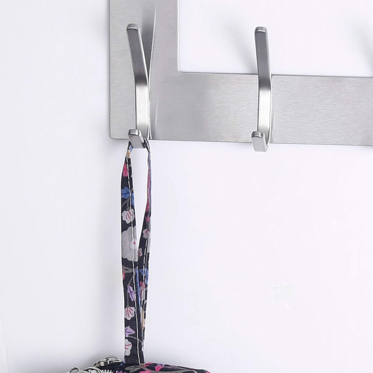 SKOLOO Over The Door Hook - for Doors up to 1-3/4'' Thickness, Silver, No Assembly Required, Stainless Steel, Door Coat Rack for Entryway & Bathroom Hanging Coats, Backpack, Robes, Towels, Pack of 2