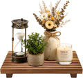 Acacia Wood Pedestal Stand Bathroom Tray Organizer Kitchen Counter Decor