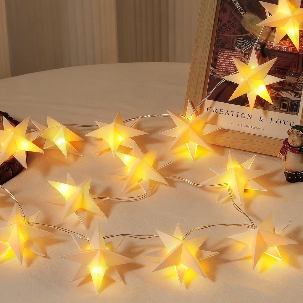Lewondr 20 LEDs Star String Lights Battery Operated with 6H Timer