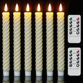 Wondise Real Waxy Flameless Taper Candles with Remote Timer