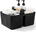 Portable Shower Caddy Basket Plastic Caddy Organizer with Handle Black