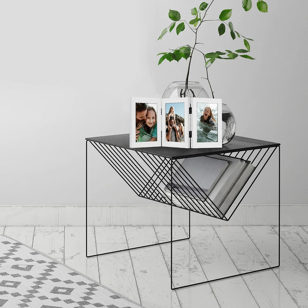 Americanflat 4x6 Hinged Triple Picture Frame - Engineered Wood - White