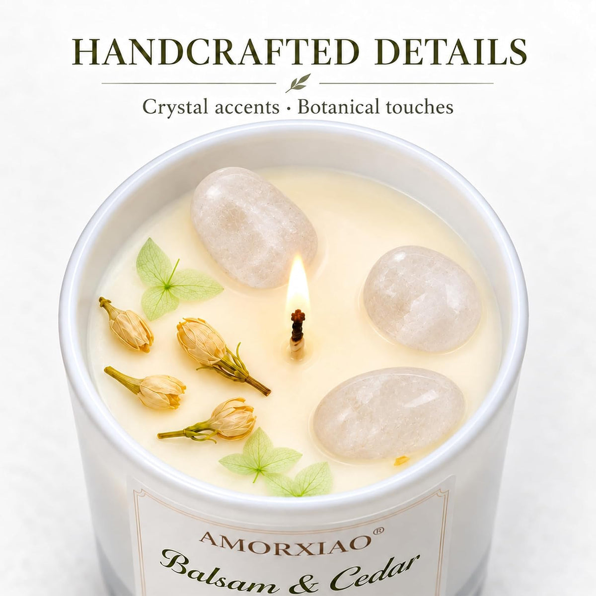 Balsam & Cedar Scented Candle, 11.3 Oz Natural Soy Wax Gift for Women