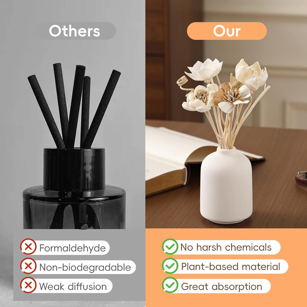 Reed Diffuser Sticks Set of 12 Natural Paper Flower for Home Decor (Intangible Cultural Heritage Series - Sunny)