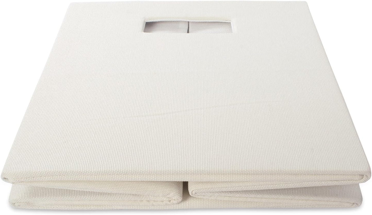 DII Poly-Cube Storage Collection Hard Sided, Collapsible Solid, Large, Off White (Pack of 2)