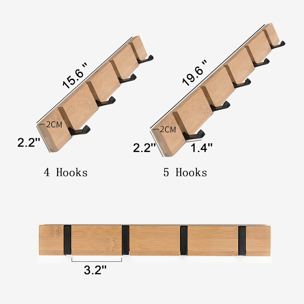 KYSMOTIC Modern Wood Coat Rack, (White, 2 Pack)