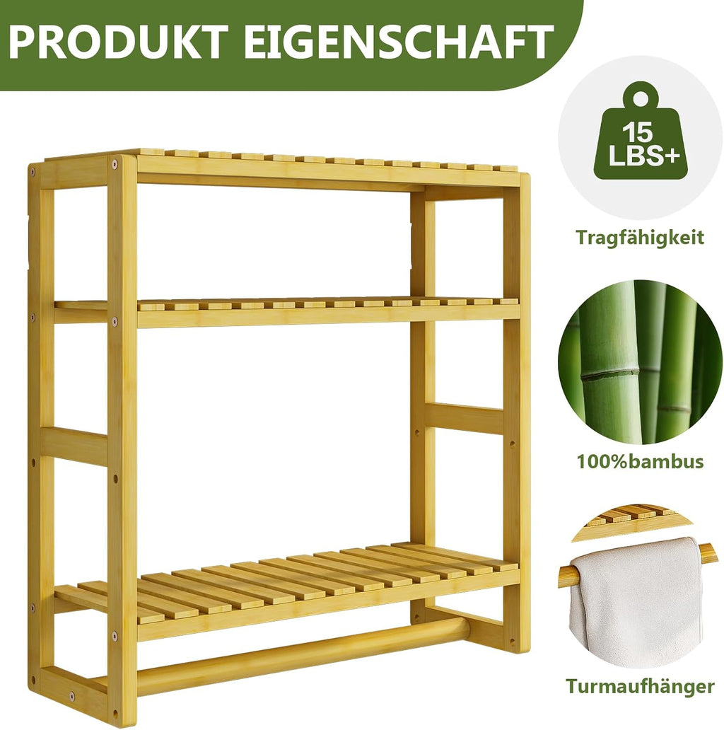 Galood Over The Toilet Storage Bathroom Shelves Wall Mounted 3 Tier Yellow