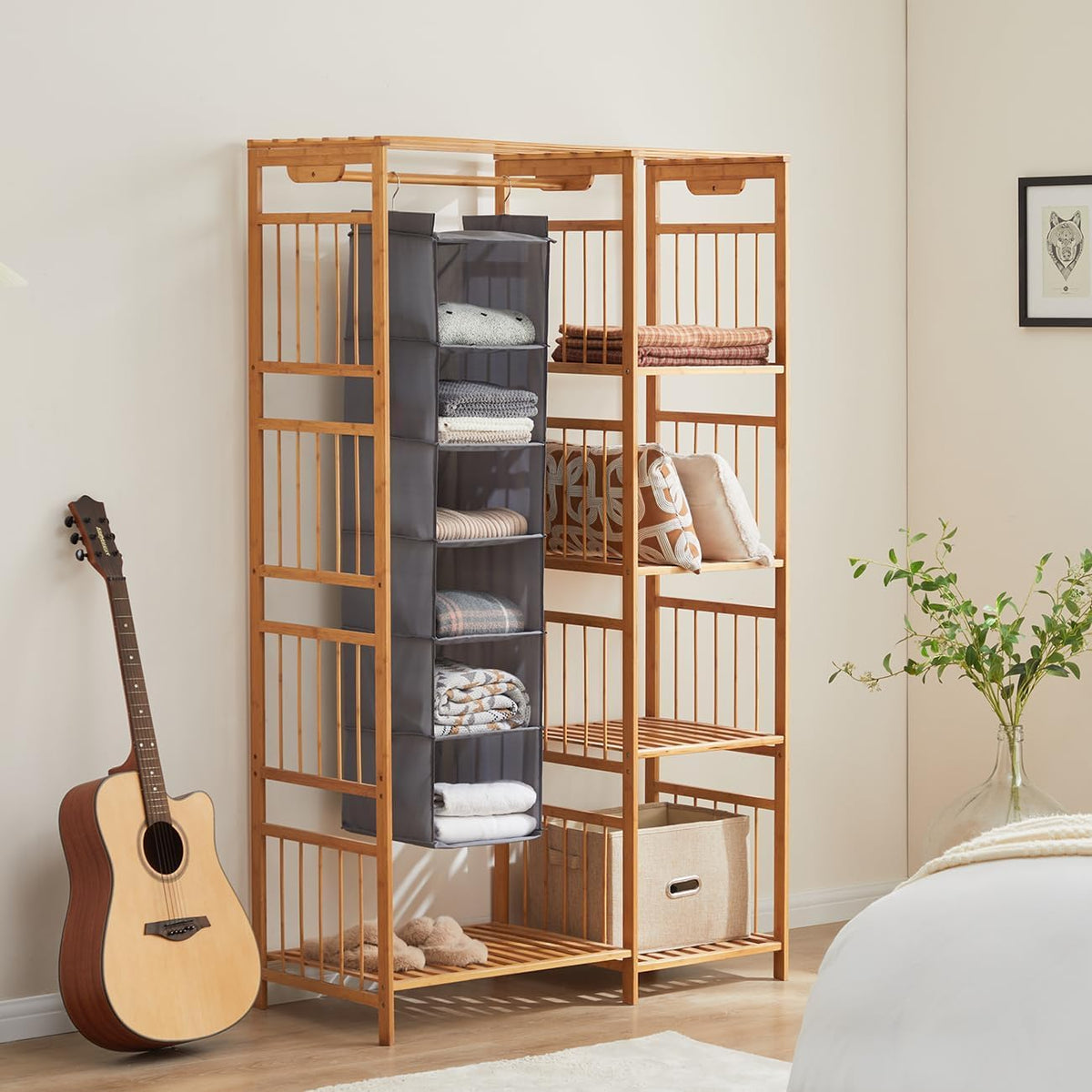 YOUDENOVA Hanging Closet Organizer, Closet Organizers and Storage, Grey