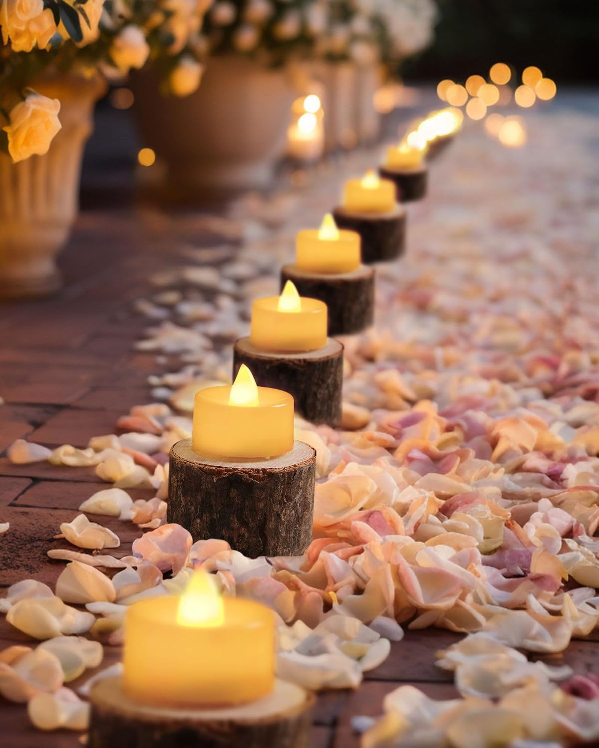 BEICHI 24Pack Flameless LED Tealights Candles with Timer, 6H Timer Built-in