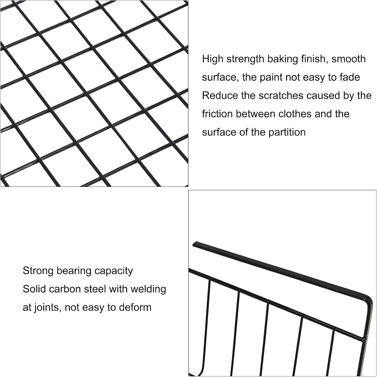 Under Shelf Baskets for Storage, Under Shelf Wire Basket Carbon Steel Basket Under Cabinet Shelf, Welding Joints, Baking Finish, Easy to Install without Holes, 6 PCS, Black