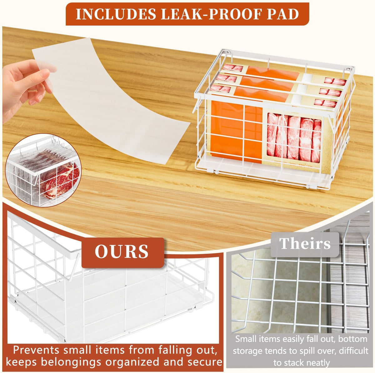 Freezer Organizer Bins for 3.5 Cu.Ft,Upgrade Quick Expand/Collapse,3PACK