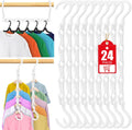 24 Pack Hangers Space Saving Magic Plastic Hanger Organizer White