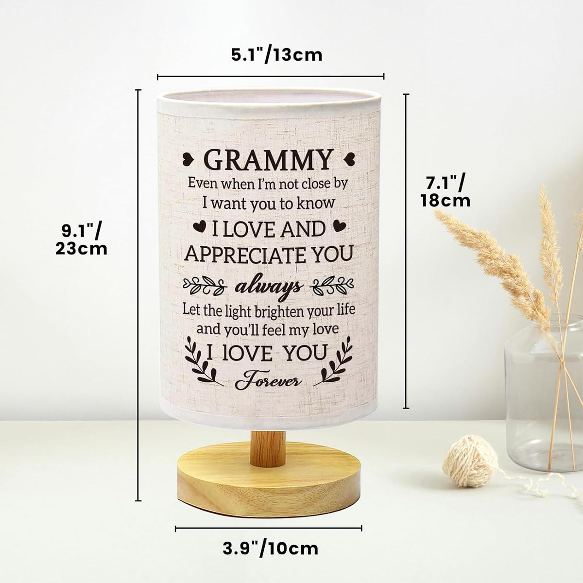 Grammy Gifts from Grandkids, Fabric Bedside Table Lamp Presents