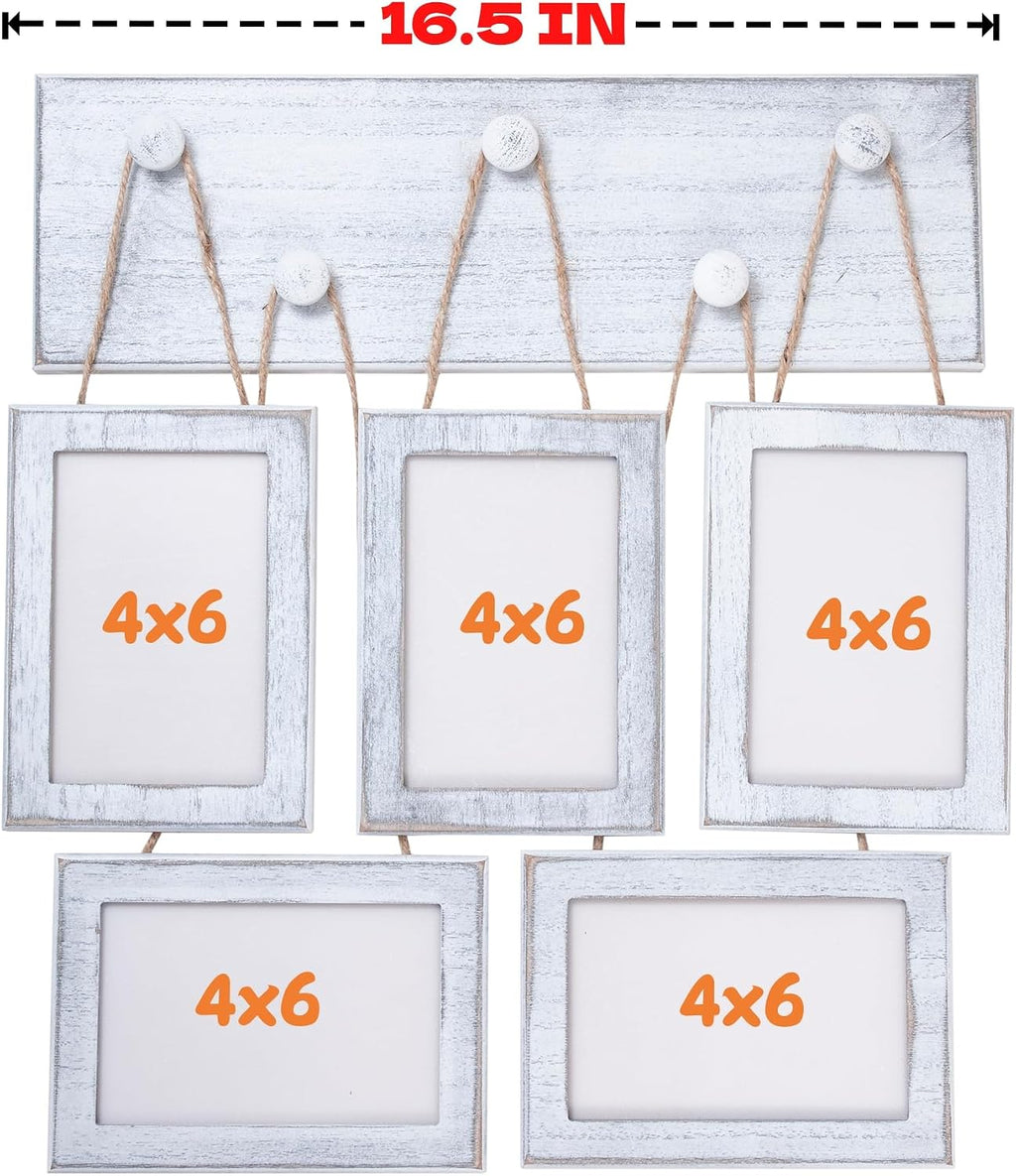 4x6 Picture Frames Collage for Wall Set of 5, Rustic Farmhouse