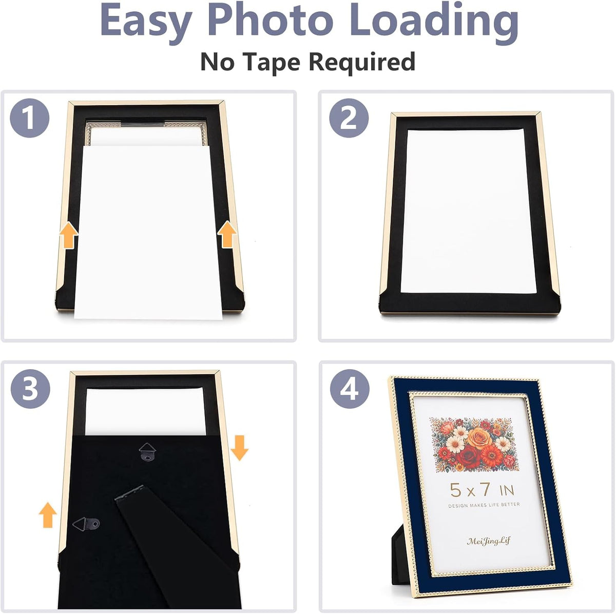 Premium Metal Picture Frame 4x6 Inches with Velvet Back Cover - Elegant and Durable Photo Frame for Displaying Cherished Memories, Perfect as Desk Decor, Home Office Accessory,Blue picture frame