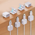12-Pack Cable Organizers, Magnetic Cable Clips, Cable Holders White